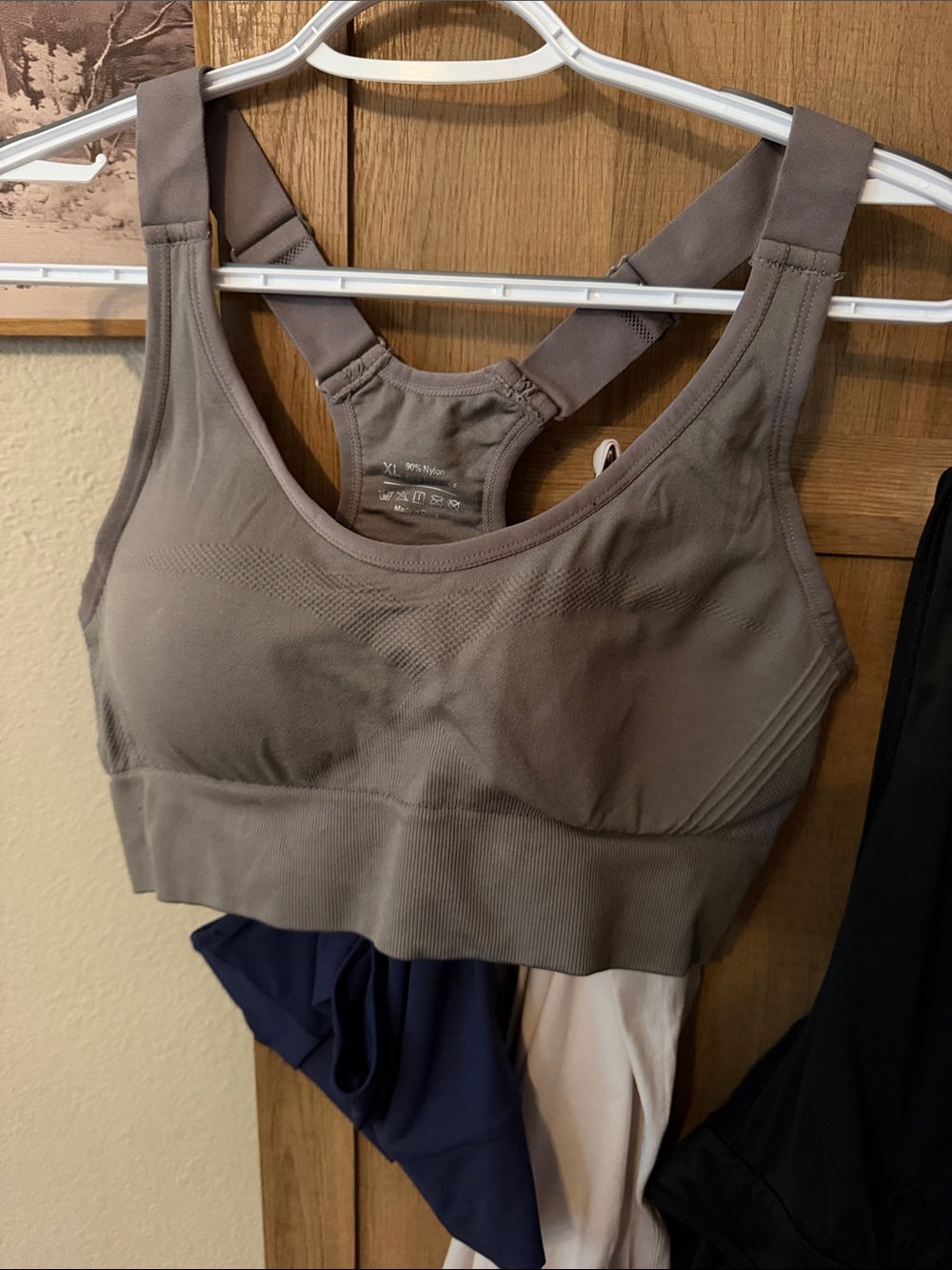 Seamless Racerback Sports Bra - Taupe